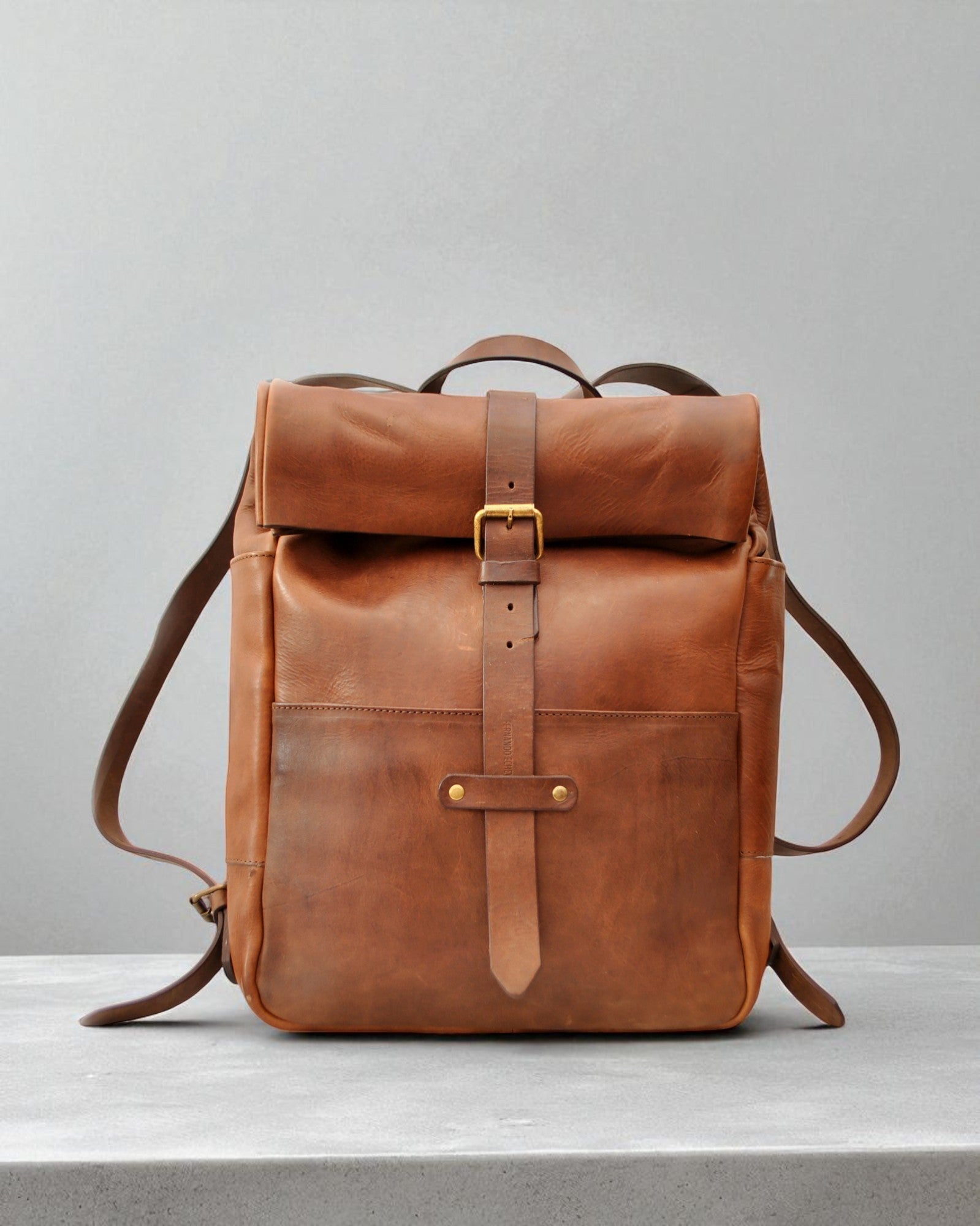 Kreta rolltop backpack old brown