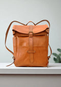 Kreta rolltop backpack cognac