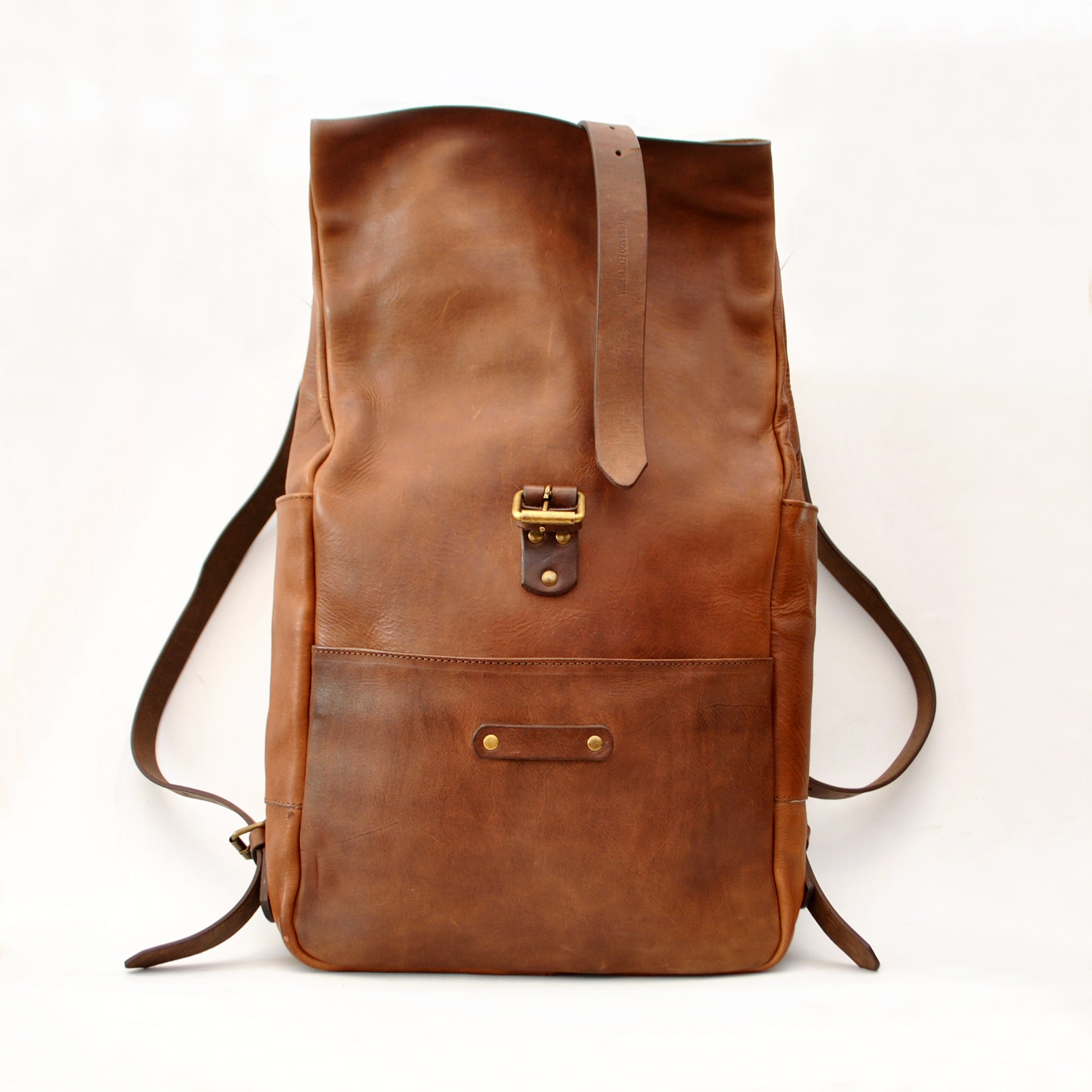 Kreta rolltop leather backpack