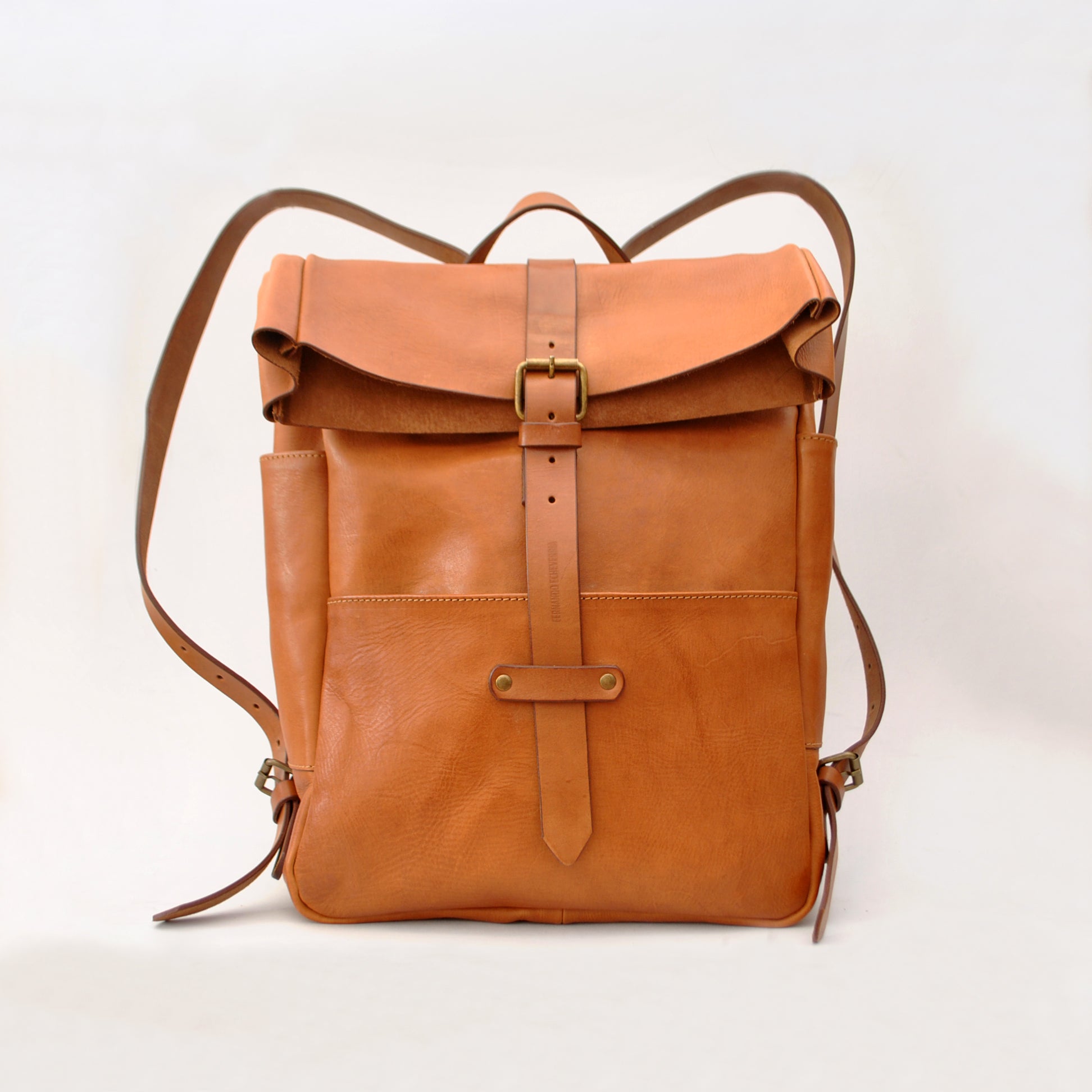 Kreta rolltop leather backpack