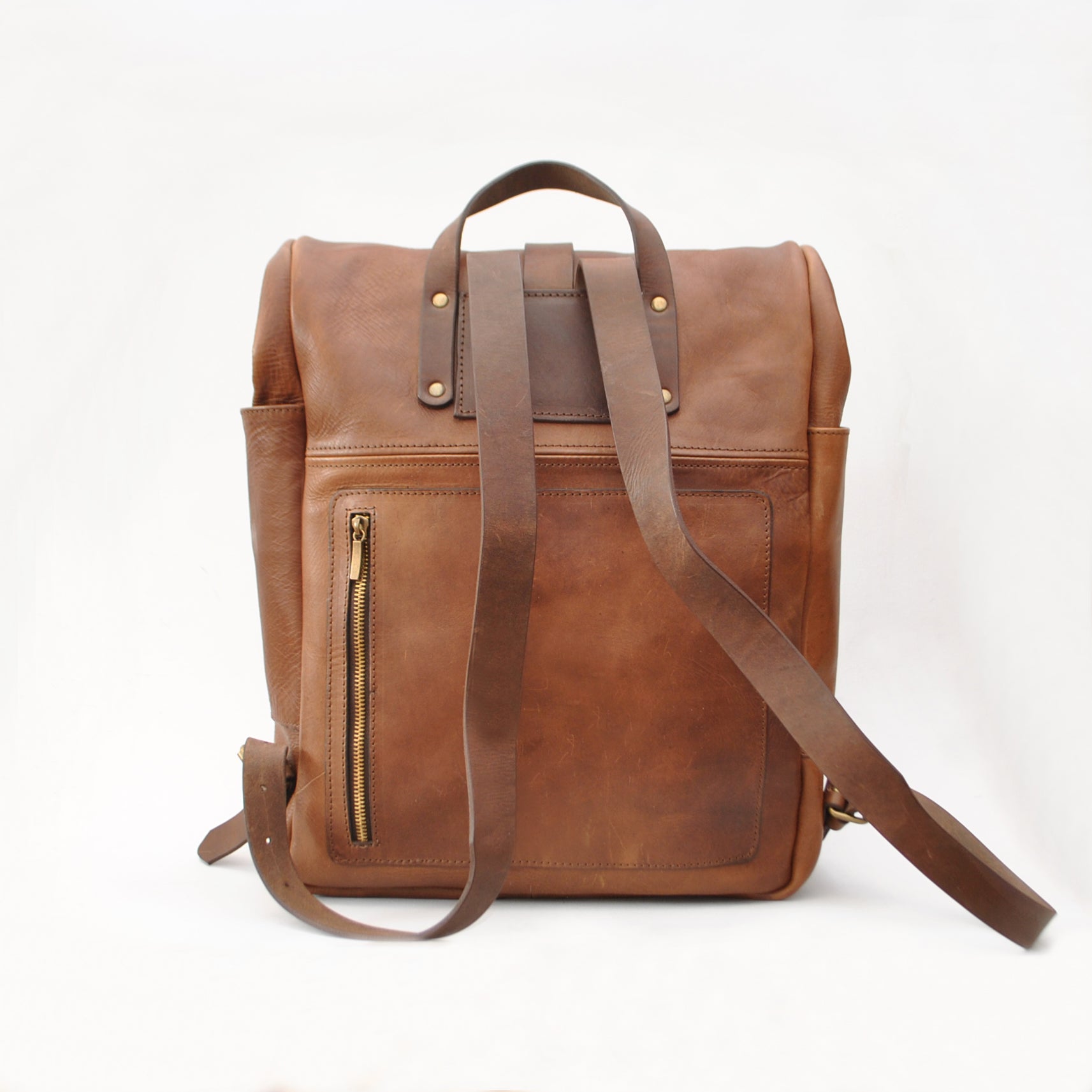 Kreta rolltop leather backpack
